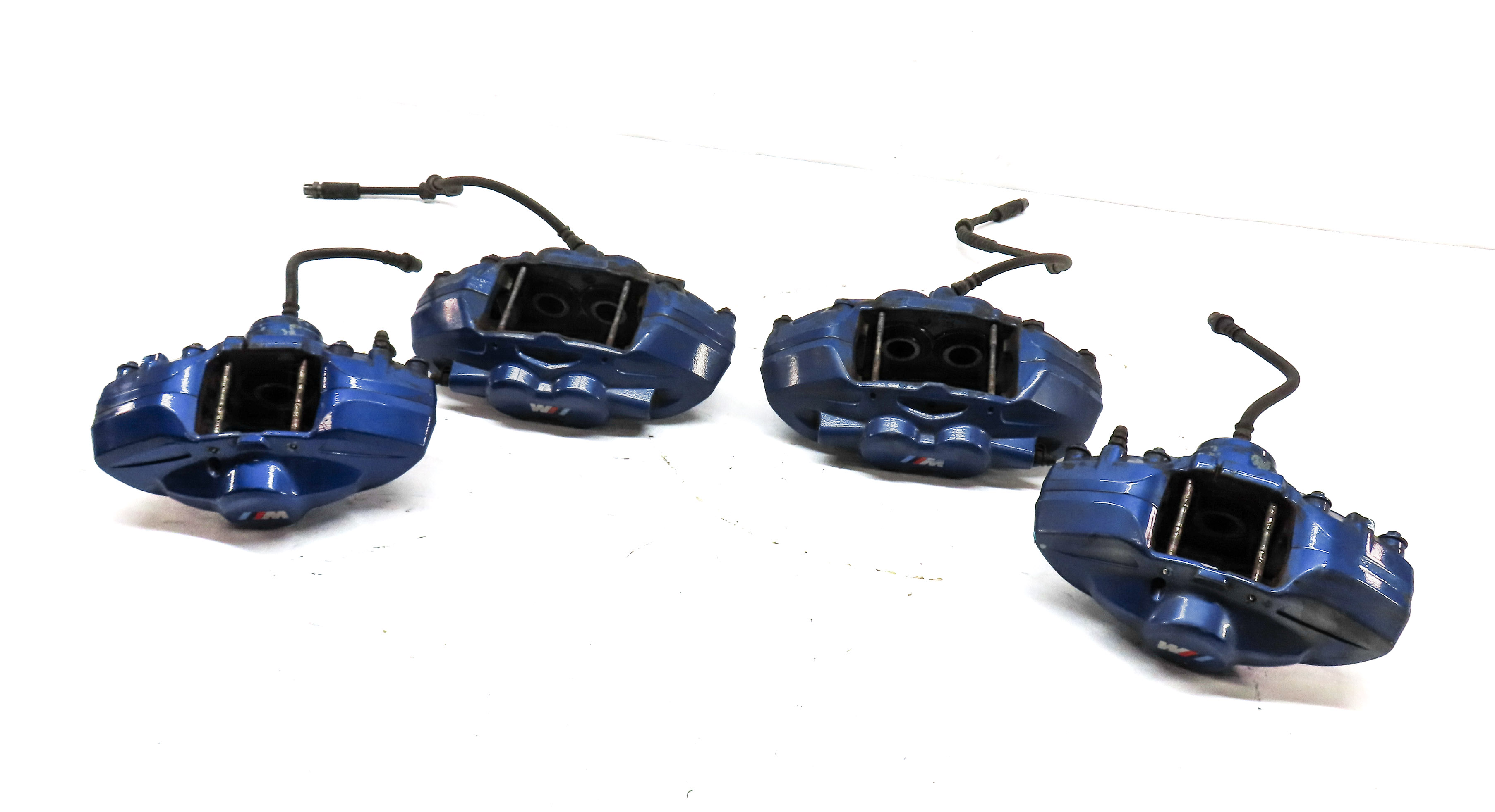 14-21 BMW 2 3 4 F22 F30 F32 FRONT REAR LEFT RIGHT M BRAKE CALIPER SET 4 (BLUE) — exact item pictured